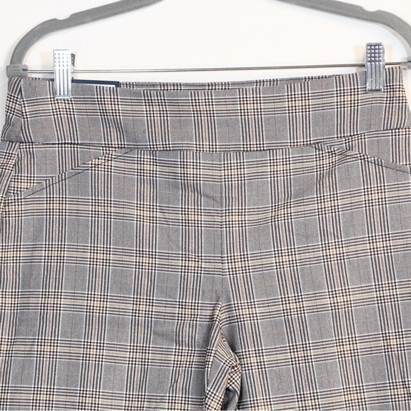 Charter Club Cambridge Brown & Gray Houndstooth Plaid Slim Leg Pants NWT - Picture 2 of 5